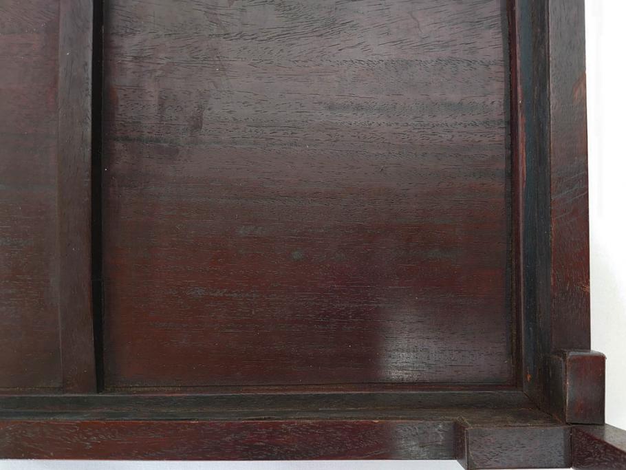 時代物　唐木　斑竹細工　茶道具　巧みを凝らした花台(飾り台、ミニテーブル、ディスプレイ台、華台、平卓)(R-081383)