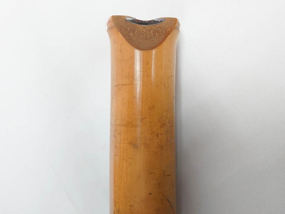 時代物　在銘 松月　都山流　竹　銀歌口　金象嵌　継銀　約55cm　1尺8寸　尺八(木管楽器、和楽器、民謡、袋付き、一尺八寸)(R-081385)