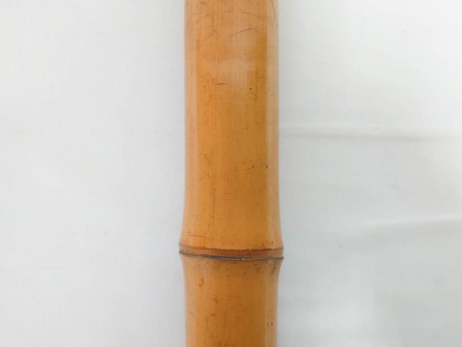 時代物　在銘 松月　都山流　竹　銀歌口　金象嵌　継銀　約55cm　1尺8寸　尺八(木管楽器、和楽器、民謡、袋付き、一尺八寸)(R-081385)