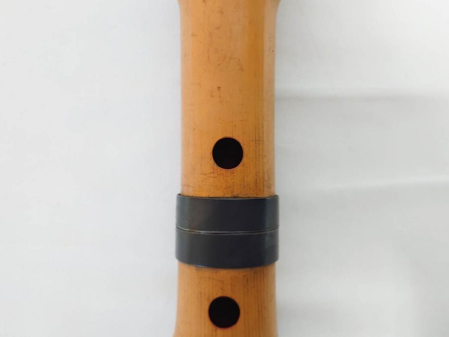 時代物　在銘 松月　都山流　竹　銀歌口　金象嵌　継銀　約55cm　1尺8寸　尺八(木管楽器、和楽器、民謡、袋付き、一尺八寸)(R-081385)