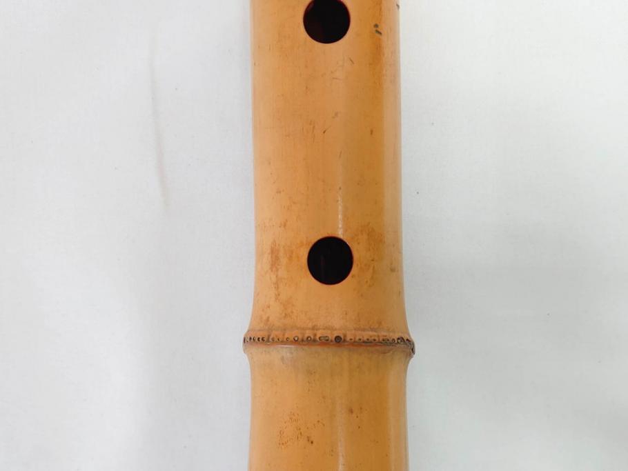 時代物　在銘 松月　都山流　竹　銀歌口　金象嵌　継銀　約55cm　1尺8寸　尺八(木管楽器、和楽器、民謡、袋付き、一尺八寸)(R-081385)