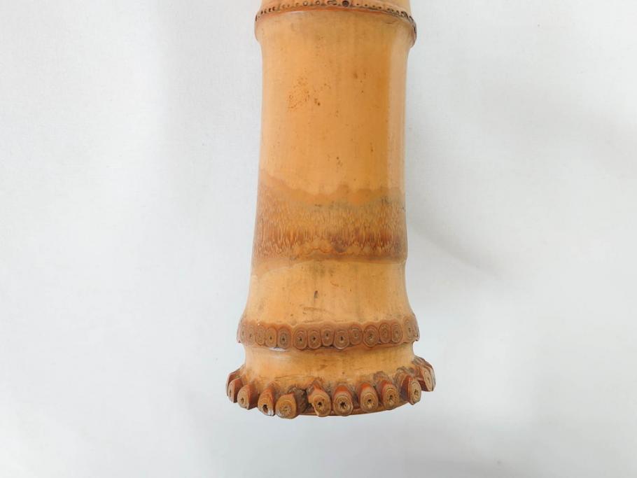時代物　在銘 松月　都山流　竹　銀歌口　金象嵌　継銀　約55cm　1尺8寸　尺八(木管楽器、和楽器、民謡、袋付き、一尺八寸)(R-081385)