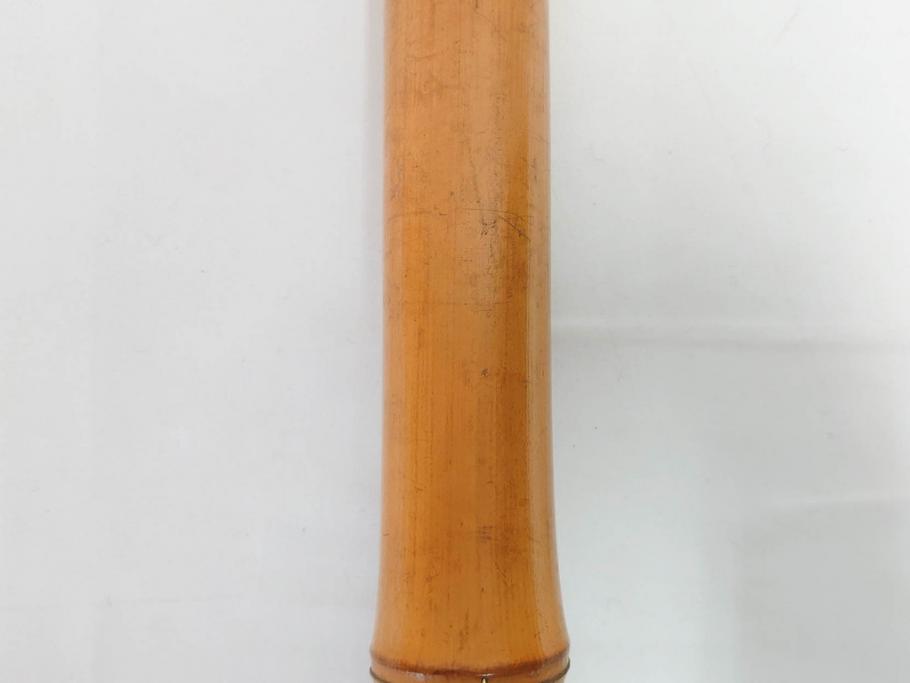 時代物　在銘 松月　都山流　竹　銀歌口　金象嵌　継銀　約55cm　1尺8寸　尺八(木管楽器、和楽器、民謡、袋付き、一尺八寸)(R-081385)