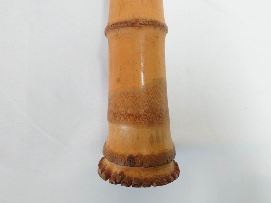 時代物　在銘 松月　都山流　竹　銀歌口　金象嵌　継銀　約55cm　1尺8寸　尺八(木管楽器、和楽器、民謡、袋付き、一尺八寸)(R-081385)