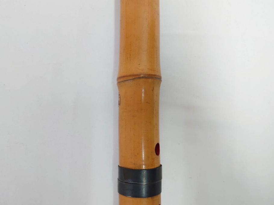 時代物　在銘 松月　都山流　竹　銀歌口　金象嵌　継銀　約55cm　1尺8寸　尺八(木管楽器、和楽器、民謡、袋付き、一尺八寸)(R-081385)