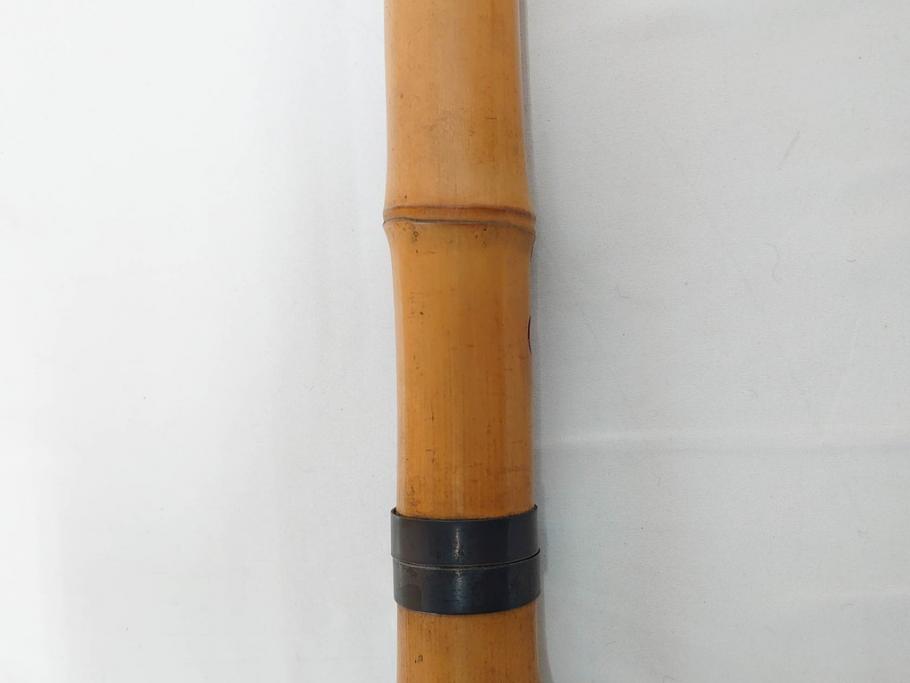 時代物　在銘 松月　都山流　竹　銀歌口　金象嵌　継銀　約55cm　1尺8寸　尺八(木管楽器、和楽器、民謡、袋付き、一尺八寸)(R-081385)