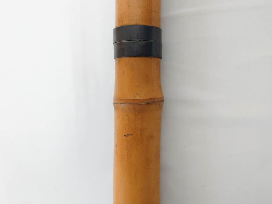 時代物　在銘 松月　都山流　竹　銀歌口　金象嵌　継銀　約55cm　1尺8寸　尺八(木管楽器、和楽器、民謡、袋付き、一尺八寸)(R-081385)