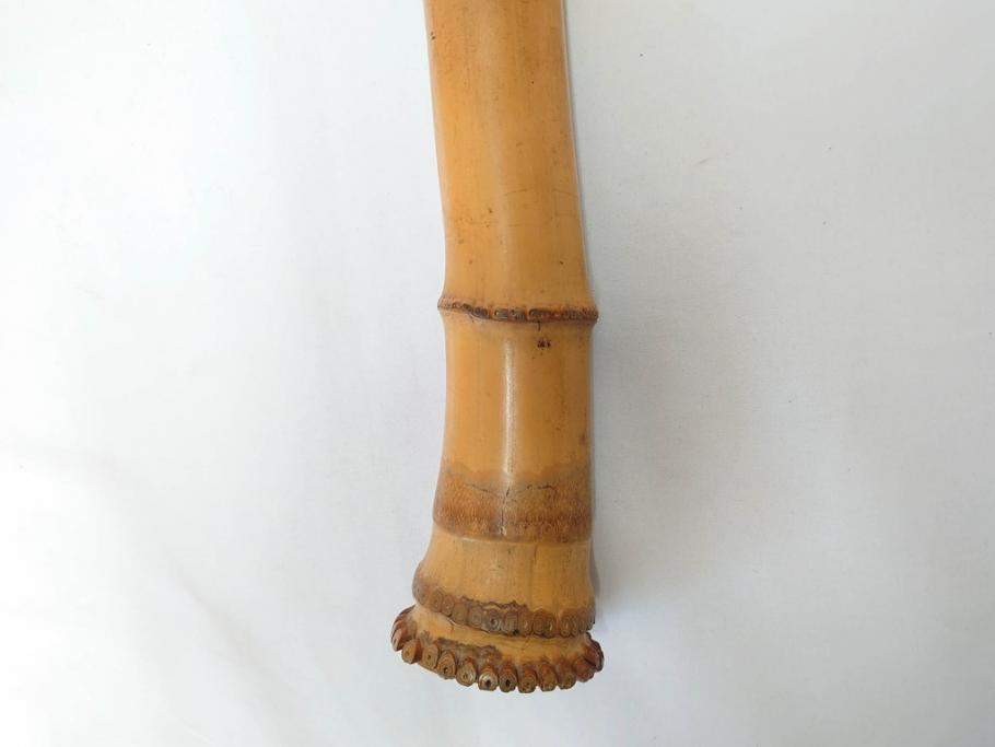 時代物　在銘 松月　都山流　竹　銀歌口　金象嵌　継銀　約55cm　1尺8寸　尺八(木管楽器、和楽器、民謡、袋付き、一尺八寸)(R-081385)