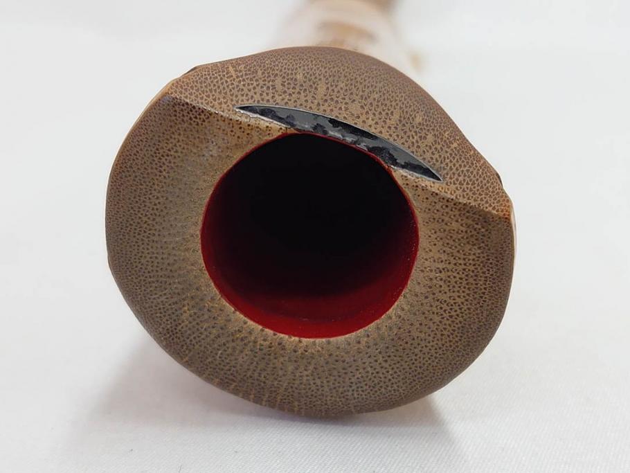 時代物　在銘 松月　都山流　竹　銀歌口　金象嵌　継銀　約55cm　1尺8寸　尺八(木管楽器、和楽器、民謡、袋付き、一尺八寸)(R-081385)