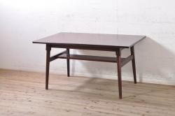 和製ビンテージ　松本民芸家具　洗練された佇まいが上品な棚付きダイニングテーブル(食卓、2人掛け、4人掛け、作業台、ヴィンテージ)(R-072853)