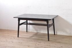 和製ビンテージ　松本民芸家具　洗練された佇まいが上品な棚付きダイニングテーブル(食卓、2人掛け、4人掛け、作業台、ヴィンテージ)(R-072854)