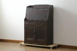 ヴィンテージ家具　イギリスビンテージ　クラシカルな雰囲気が魅力のブックケース(本箱、キャビネット、収納棚)