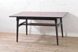 イギリスアンティーク　オーク材　脚のデザインが美しいツイストレッグバタフライテーブル(ダイニングテーブル、ラウンドテーブル、ドロップリーフテーブル)(R-061360)