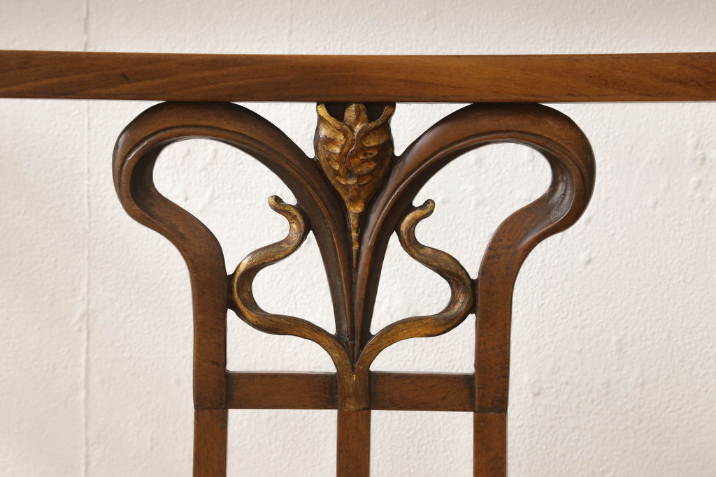 中古　美品　メデア(Medea)　イタリア高級家具　華奢なデザインがエレガントな雰囲気を醸し出すコンソールテーブル(サイドテーブル)(R-058559)