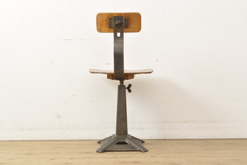イギリスヴィンテージ　希少!インダストリアルな空間づくりにおすすめのシンガーチェア(椅子、ワークチェア、ビンテージ)(R-057192)