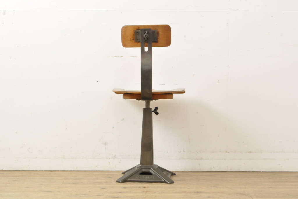 イギリスヴィンテージ　希少!インダストリアルな空間づくりにおすすめのシンガーチェア(椅子、ワークチェア、ビンテージ)(R-057193)