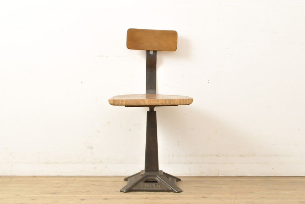 イギリスヴィンテージ　希少!インダストリアルな空間づくりにおすすめのシンガーチェア(椅子、ワークチェア、ビンテージ)(R-057197)
