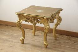 【買取】イタリア高級ロココ家具　SILIK(シリック)　ハンドペイント　ゴールドカラー　スクエアテーブルを買取りました。