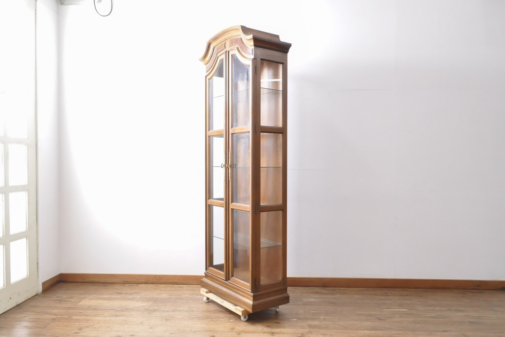 中古　美品　DREXEL HERITAGE(ドレクセルヘリテイジ)　品のある佇まいが魅力的なキュリオケース(定価約62万円)(飾り棚、ガラスショーケース、キャビネット、陳列棚)(R-057450)