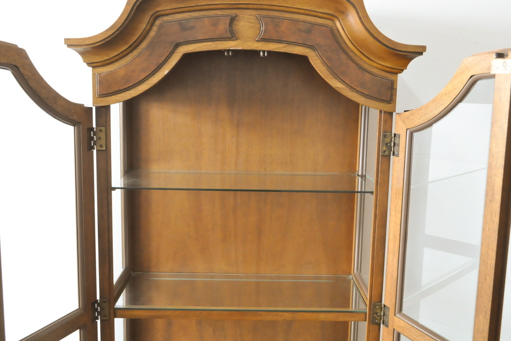 中古　美品　DREXEL HERITAGE(ドレクセルヘリテイジ)　品のある佇まいが魅力的なキュリオケース(定価約62万円)(飾り棚、ガラスショーケース、キャビネット、陳列棚)(R-057450)