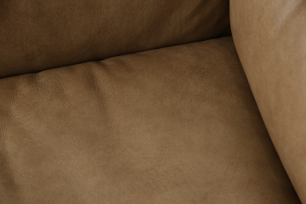 中古　美品　イタリア　ナツッジ(NATUZZI RDITION)　レザーエディションズ　ローバックで広々とした空間を楽しめる2.5人掛けソファ(2人掛け、3人掛け、本革ソファ)(定価約60万円)(R-059633)