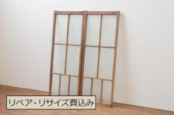 アンティーク建具　大正期　長い歳月を経た味わいが趣溢れる帯戸4枚セット(板戸、引き戸、建具)(R-048142)