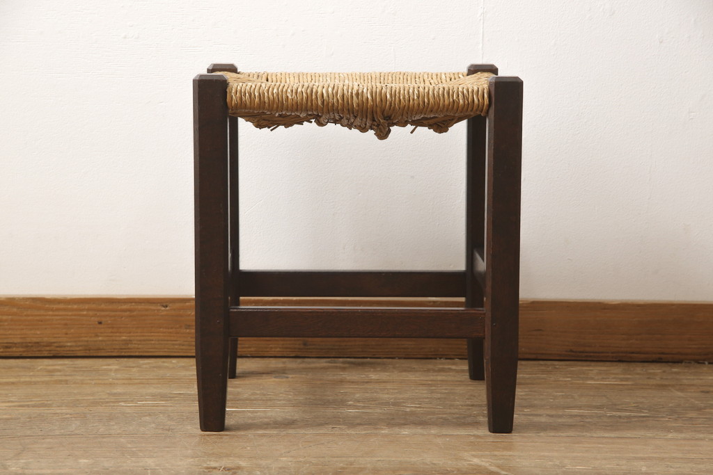 中古　松本民芸家具　アジアンテイストのお部屋にもぴったりなラッシスツール(椅子、チェア)(R-052939)