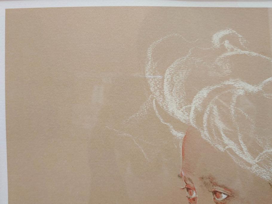 真作　田村能里子　「風の香り」　35/85　サイン入り　リトグラフ(版画、絵画、人物画、額装)(R-075460)