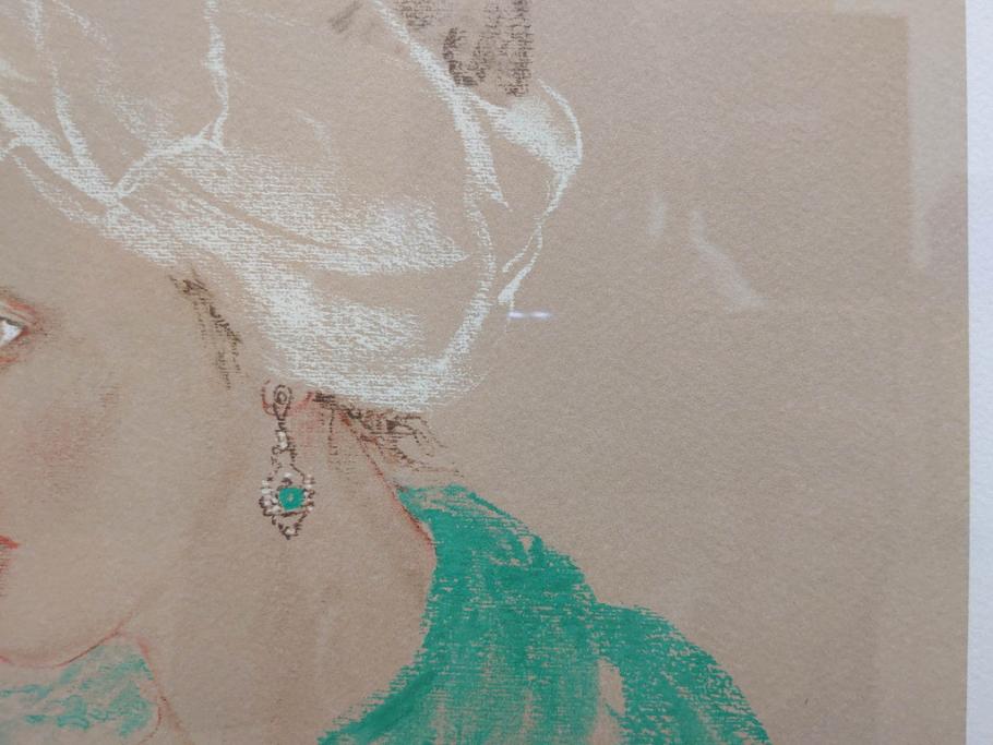 真作　田村能里子　「風の香り」　35/85　サイン入り　リトグラフ(版画、絵画、人物画、額装)(R-075460)