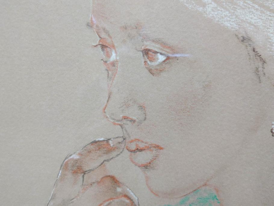 真作　田村能里子　「風の香り」　35/85　サイン入り　リトグラフ(版画、絵画、人物画、額装)(R-075460)