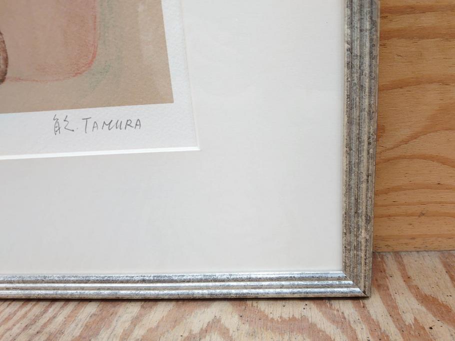 真作　田村能里子　「風の香り」　35/85　サイン入り　リトグラフ(版画、絵画、人物画、額装)(R-075460)