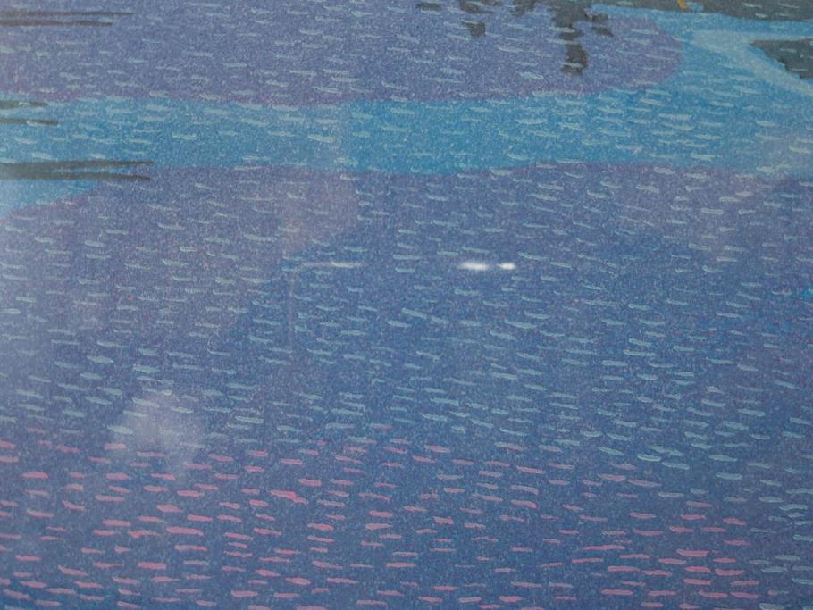真作　原田泰治　「コスモス」　オリジナル　限定250部の内第236番　サイン入り　木版画(花、風景、講談社、エディション入り、額装、保証書付き、外箱付き、タトウ箱付き)(R-081399)