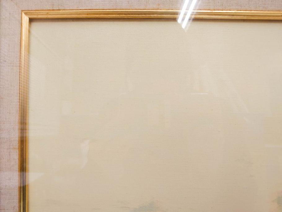 真作　林朝路　「ベルノン朝明け」　M15(15号)　絵画(油絵、油彩、風景、川辺、サイン入り、額装、外箱付き)(R-081400)