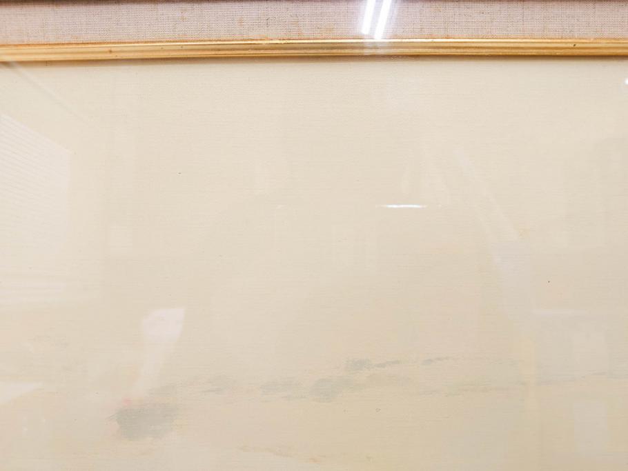 真作　林朝路　「ベルノン朝明け」　M15(15号)　絵画(油絵、油彩、風景、川辺、サイン入り、額装、外箱付き)(R-081400)