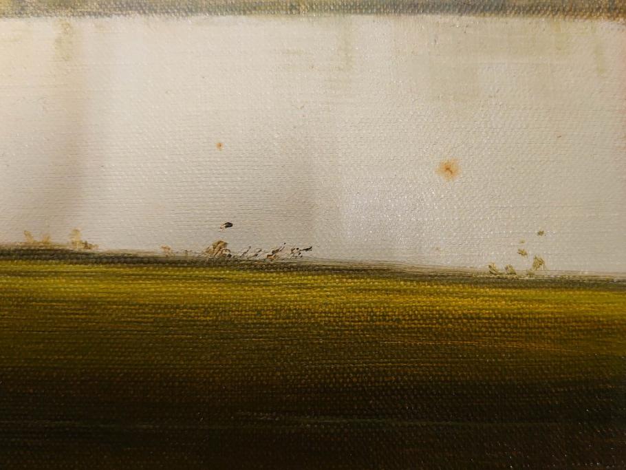 真作　林朝路　「ベルノン朝明け」　M15(15号)　絵画(油絵、油彩、風景、川辺、サイン入り、額装、外箱付き)(R-081400)