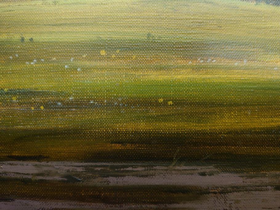 真作　林朝路　「ベルノン朝明け」　M15(15号)　絵画(油絵、油彩、風景、川辺、サイン入り、額装、外箱付き)(R-081400)