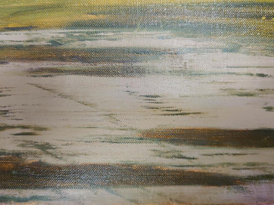 真作　林朝路　「ベルノン朝明け」　M15(15号)　絵画(油絵、油彩、風景、川辺、サイン入り、額装、外箱付き)(R-081400)