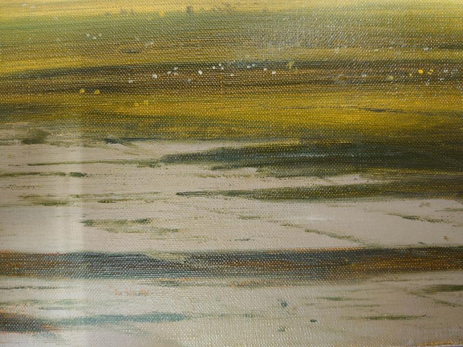 真作　林朝路　「ベルノン朝明け」　M15(15号)　絵画(油絵、油彩、風景、川辺、サイン入り、額装、外箱付き)(R-081400)