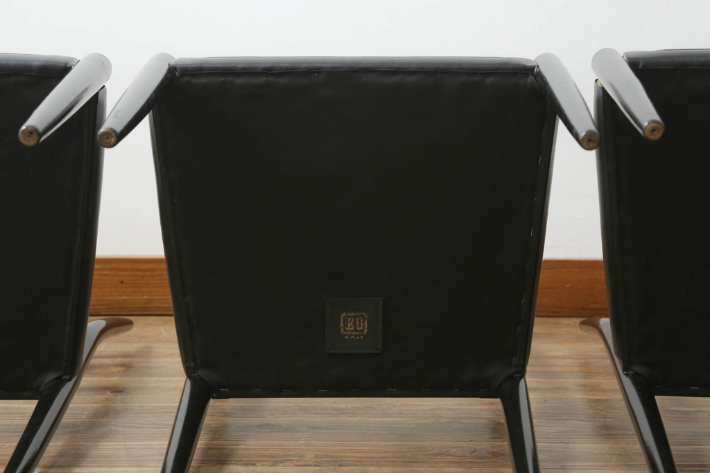 イギリスヴィンテージ　G-PLAN(ジープラン)　モダンでかっこ良い、レアデザインのダイニングチェア4脚セット(椅子、ビンテージ)(R-048455)