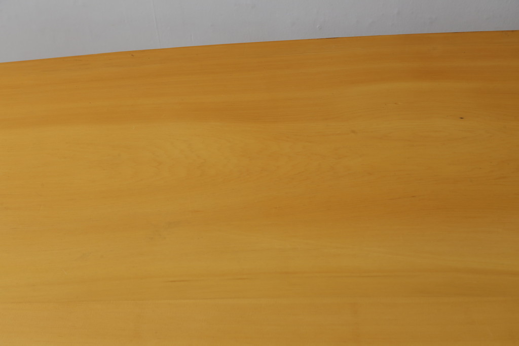 中古　美品　手造り国産家具　総ヒノキ材　木の美しさが感じられるシンプルなダイニングテーブル(作業台、食卓)(R-052612)