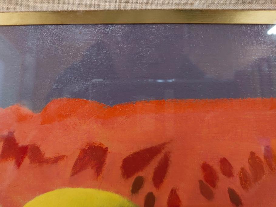 真作　クロード・デュポン=ゴモン　「ひと切れのスイカ」　P5(5号)　絵画(Claude DuPont-Gomont-Gomont、油絵、油彩、静物画、レモン、果物、額装、外箱付き)(R-081401)