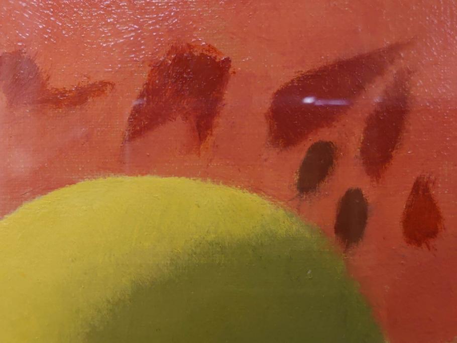 真作　クロード・デュポン=ゴモン　「ひと切れのスイカ」　P5(5号)　絵画(Claude DuPont-Gomont-Gomont、油絵、油彩、静物画、レモン、果物、額装、外箱付き)(R-081401)