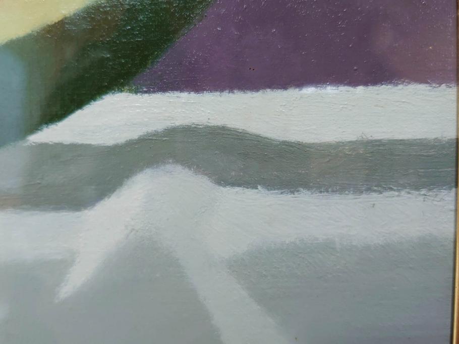 真作　クロード・デュポン=ゴモン　「ひと切れのスイカ」　P5(5号)　絵画(Claude DuPont-Gomont-Gomont、油絵、油彩、静物画、レモン、果物、額装、外箱付き)(R-081401)
