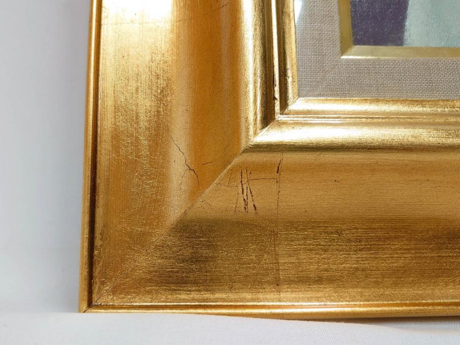真作　クロード・デュポン=ゴモン　「ひと切れのスイカ」　P5(5号)　絵画(Claude DuPont-Gomont-Gomont、油絵、油彩、静物画、レモン、果物、額装、外箱付き)(R-081401)