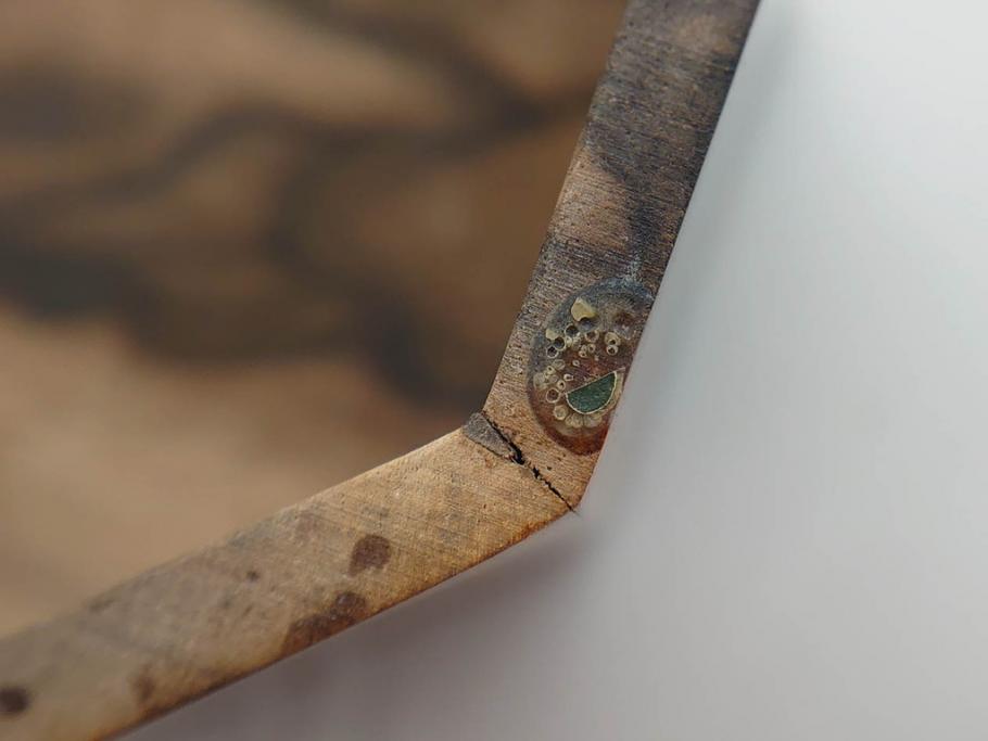 黒柿材　八角　杢目を生かしたデザインが目を引く茶筒(棗、茶入れ、茶器、煎茶、茶道具、木製)(R-081418)