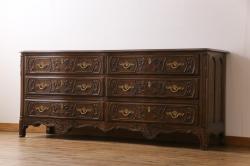中古　美品　DREXEL HERITAGE(ドレクセルヘリテイジ)　old continent(オールドコンチネント)　美しい装飾が目を惹くチェスト(サイドチェスト、引き出し、サイドボード)(R-081939)