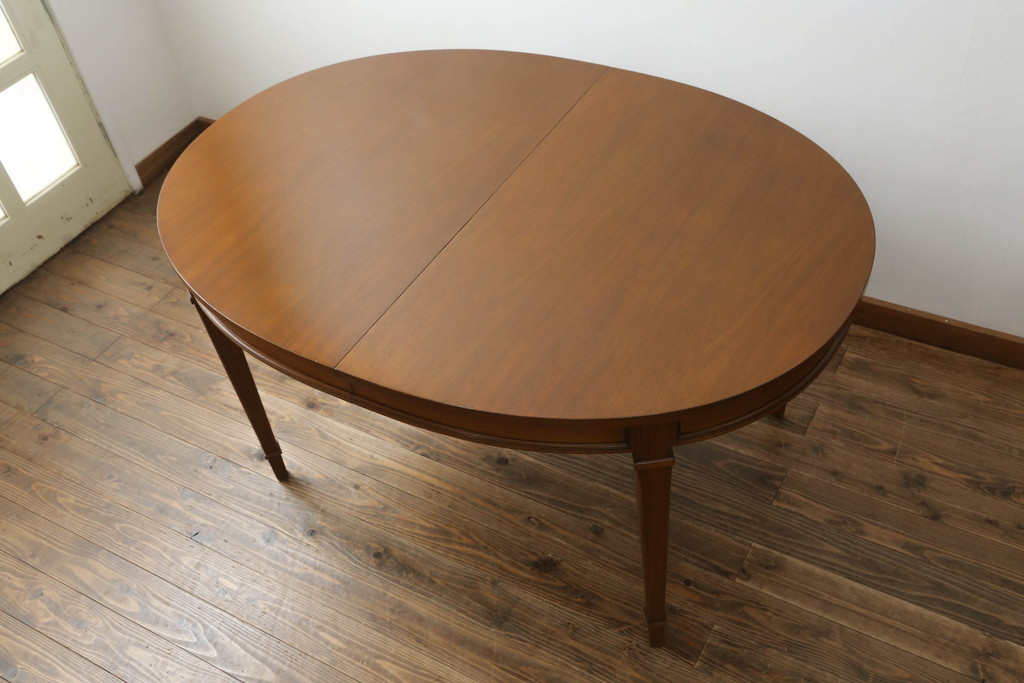 中古　DREXEL HERITAGE(ドレクセルヘリテイジ)　Triune(トライユン)　品のある佇まいが魅力のダイニングテーブル(エクステンションテーブル、食卓、4人掛け、6人掛け、8人掛け)(R-071067)