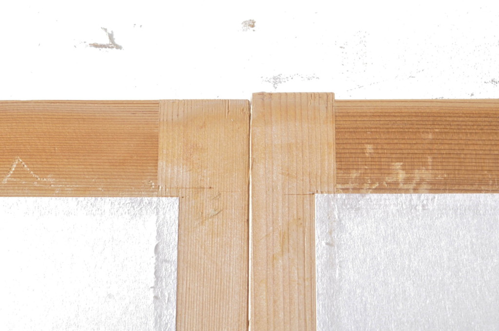 ビンテージ建具　和の空間づくりにおすすめの雪見障子戸4枚セット(引き戸、擦り上げ障子戸、擦上障子戸、ヴィンテージ)(R-073900)
