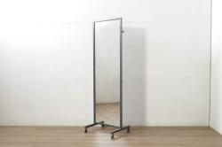 中古　美品　エグジットメタルワークサプライ(EXIT METAL WORK SUPPLY)　NRT-05　インダストリアルなデザインが格好いいスタンドミラー(姿見、鏡、キャスター付き、店舗什器)(定価約18万円)(R-080789)