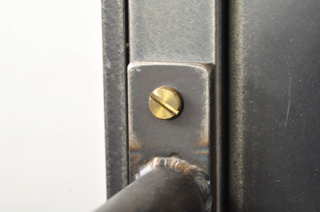 中古　美品　エグジットメタルワークサプライ(EXIT METAL WORK SUPPLY)　NRT-05　インダストリアルなデザインが格好いいスタンドミラー(姿見、鏡、キャスター付き、店舗什器)(定価約18万円)(R-080789)